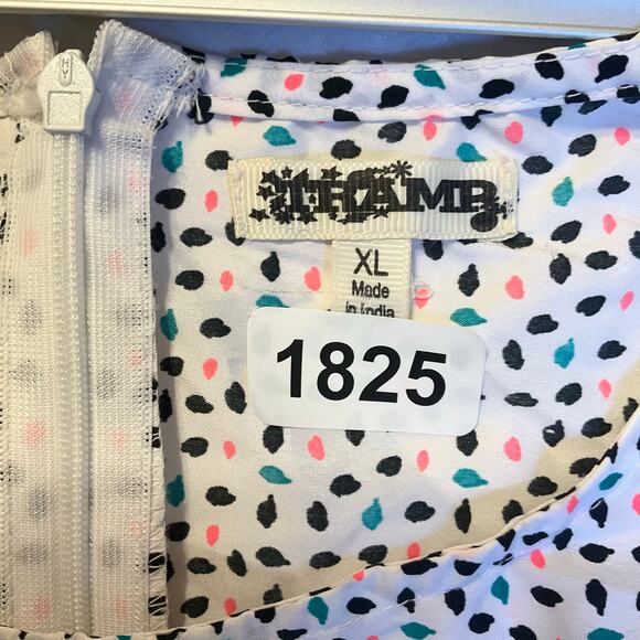 Tramp Women Dress size XL White Sleeveless Knee Length Lightweight A-line Floral - Picture 6 of 10